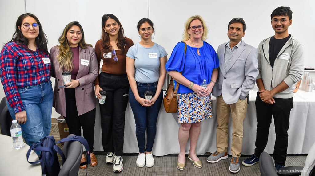 Mentors and students at a UT Dallas mentorship ceremony